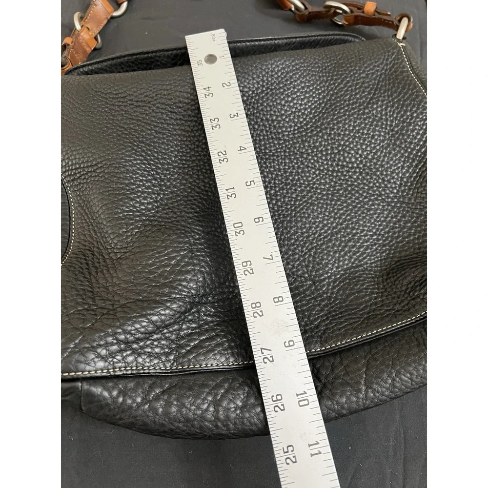 Coach Chelsea Black Brown Leather Hobo Bag Pebbled leather Purse Bag D06S-10132